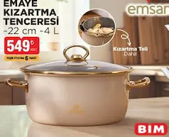 EMSAN EMAYE KIZARTMA TENCERESİ 22 CM 4 L EMSAN EMAYE KIZARTMA TENCERESİ 22 CM 4 L